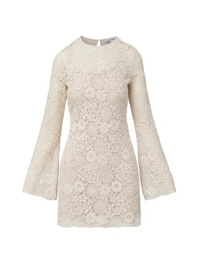 Veronica Beard Teresia Floral Lace A-line Minidress In Neutral