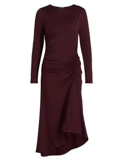 Veronica Beard Women's Theodora Jersey Ruched Midi-dress In Burgundy