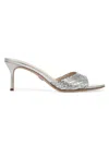Veronica Beard Women's Tia 65mm Lattice Faux-raffia Sandals In Silver