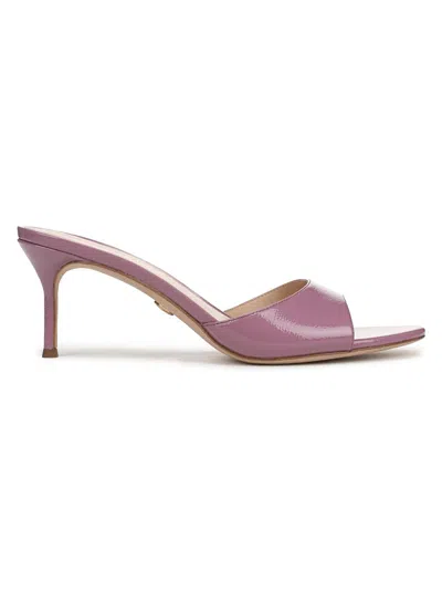 Veronica Beard 65mm Tia Patent Leather Mules In Brown