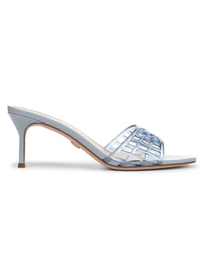 Veronica Beard Women's Tia Jelly 60mm Vinyl Kitten Heel Sandals In Blue