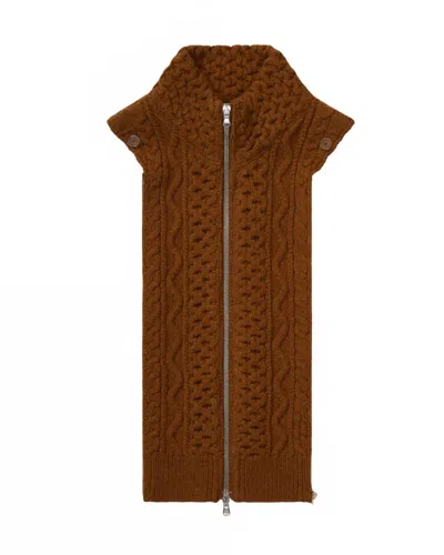 Veronica Beard Women's Tihany Lambswool Knit Dickey Jacket Insert In Dark Ochre In Brown
