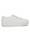 Veronica Beard Truett Platform Canvas Sneakers In White