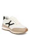 Veronica Beard Valentina Mixed Leather Retro Sneakers In Coconut/black