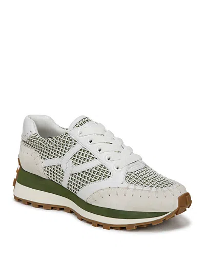 Veronica Beard Valentina Mesh Net Retro Sneakers In Lemongrass/lily