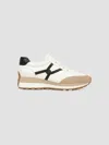 Veronica Beard Valentina Mixed Leather Retro Sneakers In White
