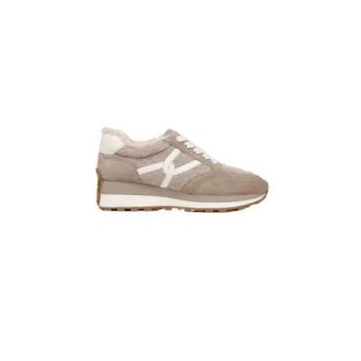 Veronica Beard Women's Valentina Shearling Sneaker In Cobblestone In Beige