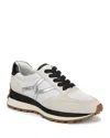 Veronica Beard Valentina Mixed Leather Retro Sneakers In Black/white