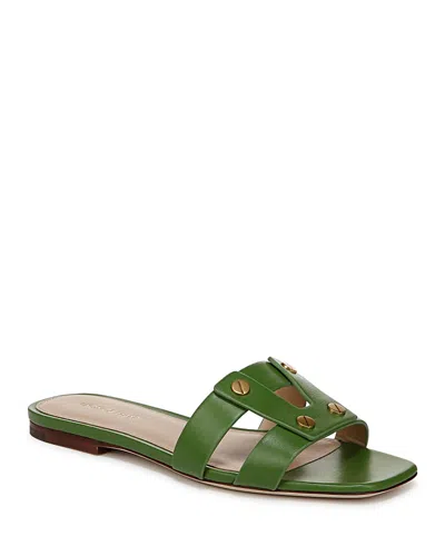 Veronica Beard Women's Via Leather Slide Sandals In Green