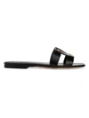Veronica Beard Women's Via Slide Leather Sandals In Black