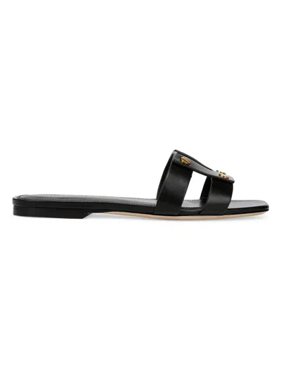 Veronica Beard Women's Via Slide Leather Sandals In Black