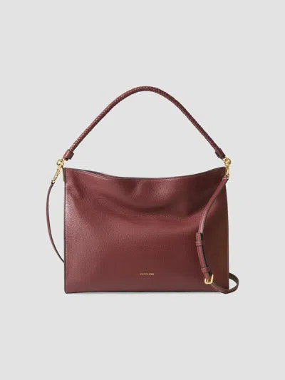 Veronica Beard Women's Vida Leather Shoulder Bag In Burgundy
