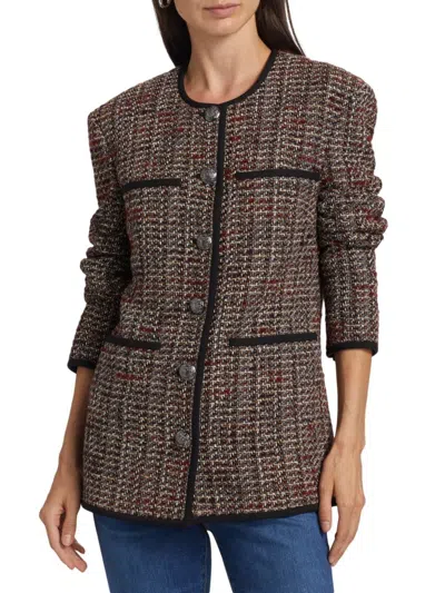 Veronica Beard Watkins Dickey Jacke Aus Tweed Aus Einer Baumwollmischung Mit Metallic-effekt In Brown