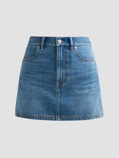 Veronica Beard Zora Denim Mini Skirt In Blue