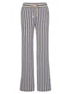 Veronica Beard Zosia Stripe Cotton Drawstring Pants In Blue
