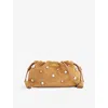 Veronica Beard Womens Acorn Small Crystal-embellished Stash Suede Cross-body Bag In Brown
