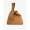 Veronica Beard Womens Acorn Swing Suede Clutch Bag In Brown