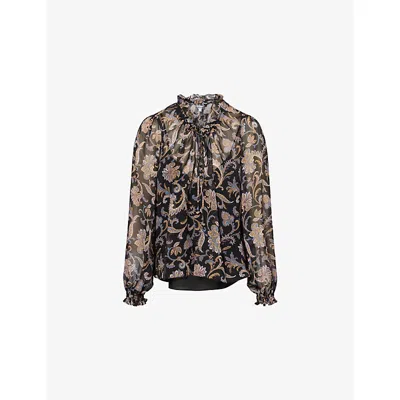 Veronica Beard Womens  Hickory Paisley-print Silk Blouse In Multi