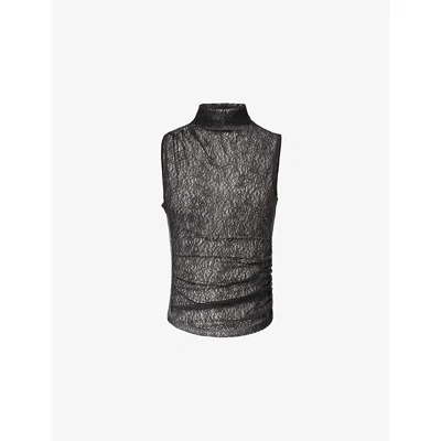 Veronica Beard Womens  Mylie Sleeveless Lace Top In Black