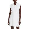 Veronica Beard Talulah Ruched Cotton-blend Poplin Mini Shirt Dress In White