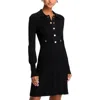 Veronica Beard Lauper Long-sleeve Ribbed Mini Dress In Black