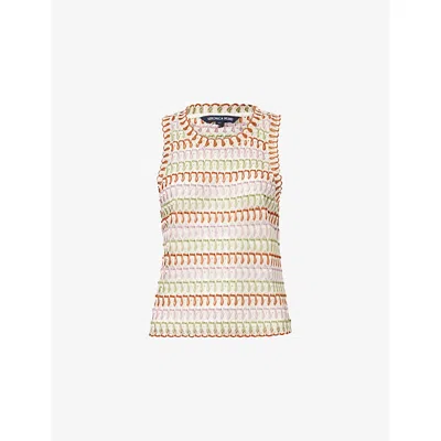 Veronica Beard Womens Deep Ochre Dove Multi Rhett Crochet-knit Tank Top