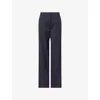 Veronica Beard Womens Navy Eaton Wide-leg Stretch-wool Blend Trousers In Blue