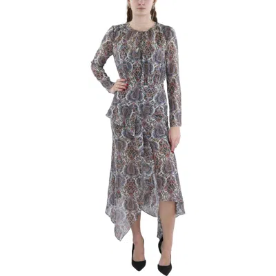 Veronica Beard Womens Full Length Paisley Maxi Dress In White
