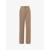 Veronica Beard Womens Lichen Melange Giovanna Wide-leg Stretch-woven Trousers In Nude