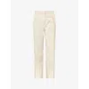 Veronica Beard Womens Heathered Sand Grigore Wide-leg Stretch-cotton Blend Trousers In Neutral