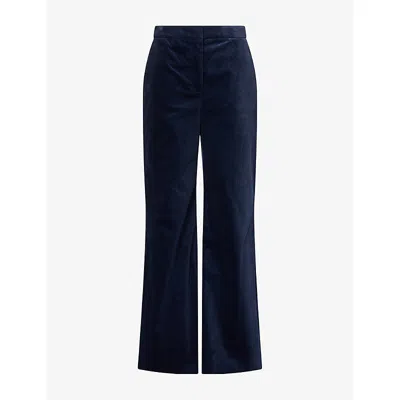 Veronica Beard Womens Holt Wide-leg Corduroy Trousers Heritage Navy