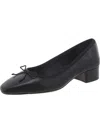 Veronica Beard Cecelia Leather Block-heel Ballerina Pumps In Black