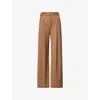 Veronica Beard Womens Malt Multi Rimini Wide-leg Stretch-woven Trousers In Brown