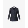 Veronica Beard Womens Navy Nalani Dickey Peak-lapels Stretch-wool Blend Jacket In Blue