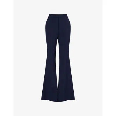 VERONICA BEARD WOMENS NAVY ARDEN FLARED-LEG JERSEY TROUSERS