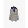 Veronica Beard Womens Navy Multi Livvy Dickey Hooded Stretch-cotton Blend Jacket In Multi