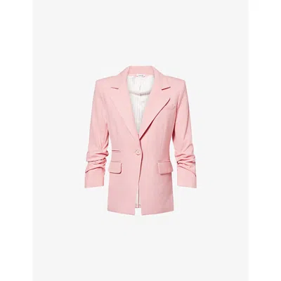 Veronica Beard Womens Petal Battista Dickey Single-breasted Woven Jacket In Pink