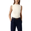 Veronica Beard Side Ribbed Sleeveless Pullover In White