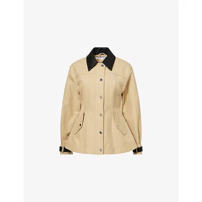 Veronica Beard Talla Water Repellent Cotton Jacket In Sand