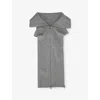 Veronica Beard Womens Medium Heather Grey Beach Dickey Wool And Cashmere Collar In Gray
