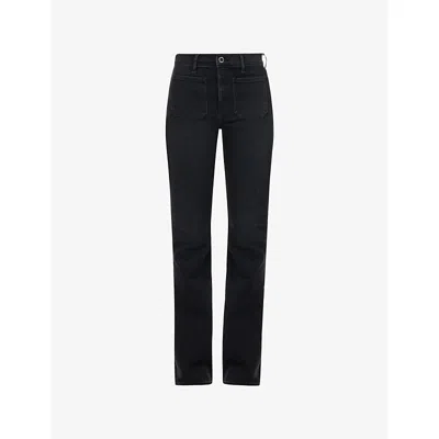 Veronica Beard Womens Washed Onyx Beverly Skinny Cotton-blend Jeans In Black