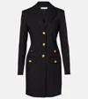 Veronica Beard Walsh Long Sleeve Stretch Wool Blazer Dress In Blue