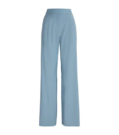 Veronica Beard Wool-blend Robinne Wide-leg Trousers In Blue