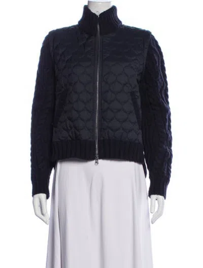 Pre-owned Veronica Beard Wool Bomber Jacket In Blue