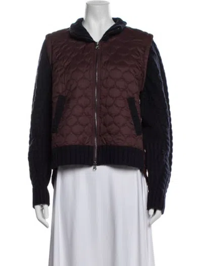 Pre-owned Veronica Beard Wool Bomber Jacket In Burgundy
