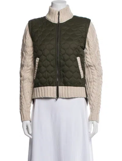 Pre-owned Veronica Beard Wool Bomber Jacket In Green