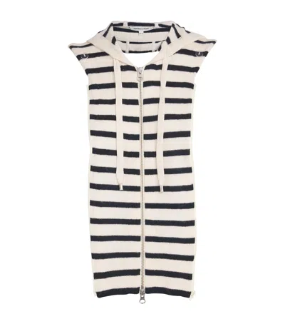 Veronica Beard Wool-cashmere Striped Jacket Dickey In Ivory