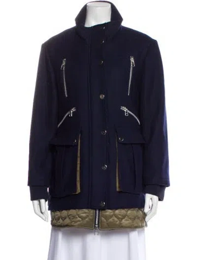 Pre-owned Veronica Beard Wool Coat In Blue