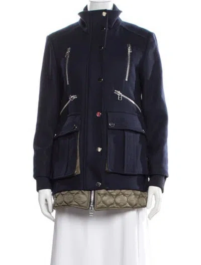 Pre-owned Veronica Beard Wool Coat In Blue