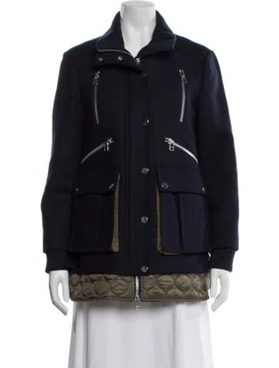 Pre-owned Veronica Beard Wool Coat In Blue